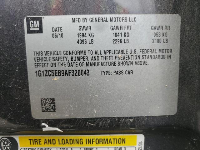 1G1ZC5EB9AF320043 - 2010 CHEVROLET MALIBU 1LT GRAY photo 12