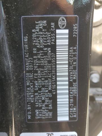 4T1G11AK3RU859537 - 2024 TOYOTA CAMRY SE NIGHT SHADE BLACK photo 12