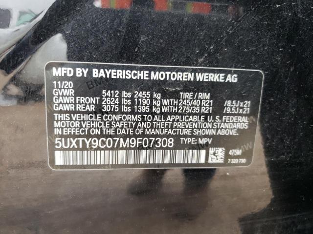 5UXTY9C07M9F07308 - 2021 BMW X3 XDRIVEM40I BLACK photo 13