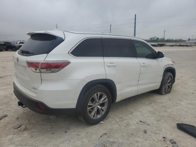5TDKKRFH2FS108324 - 2015 TOYOTA HIGHLANDER XLE 白色 照片 3
