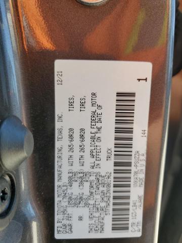 5TFMA5AB3NX001962 - 2022 TOYOTA TUNDRA CREWMAX PLATINUM Graphit Foto 12