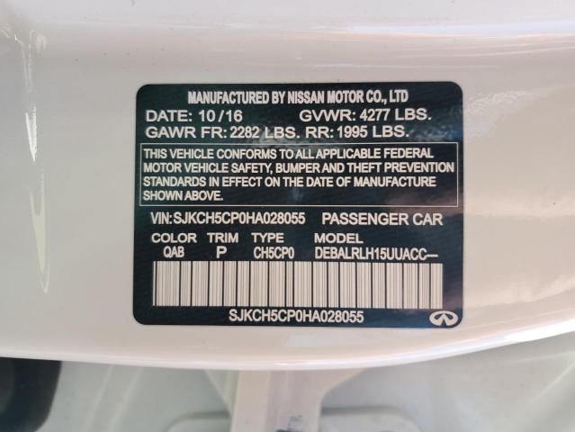 SJKCH5CP0HA028055 - 2017 INFINITI QX30 BASE WHITE photo 13