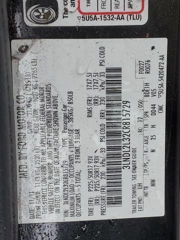 3LNDL2L32CR815729 - 2012 LINCOLN MKZ HYBRID BLACK photo 12