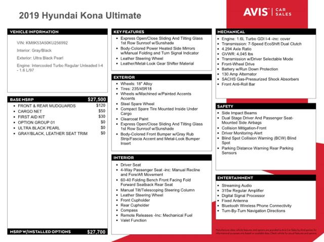 KM8K53A50KU256992 - 2019 HYUNDAI KONA ULTIMATE BLACK photo 13