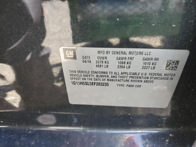 1G11H5SL5EF283235 - 2014 CHEVROLET MALIBU LTZ გრაფიტი ფოტო 12
