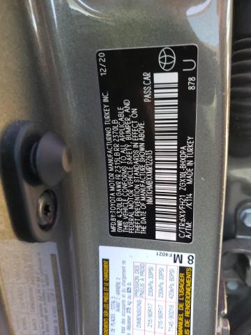 NMTKHMBXXMR122613 - 2021 TOYOTA C-HR XLE GRAY photo 13