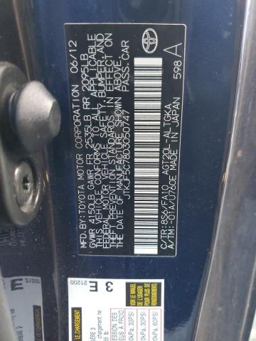 JTKJF5C78D3050747 - 2013 TOYOTA SCION TC 蓝色 照片 12