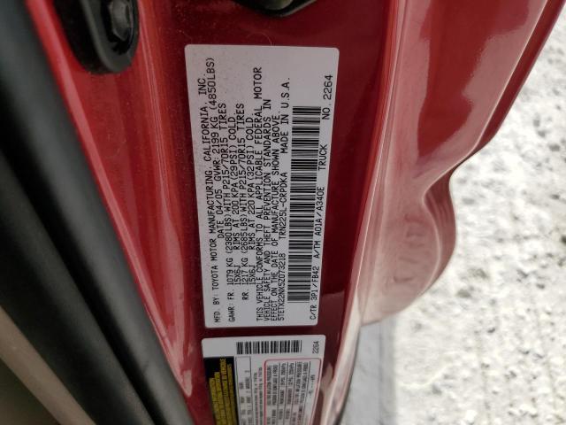 5TETX22NX5Z073218 - 2005 TOYOTA TACOMA ACCESS CAB წითელი ფოტო 12