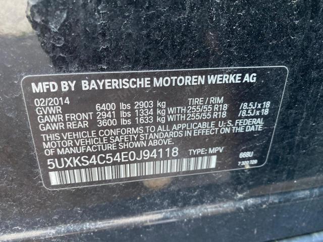 5UXKS4C54E0J94118 - 2014 BMW X5 XDRIVE35D BLACK photo 10