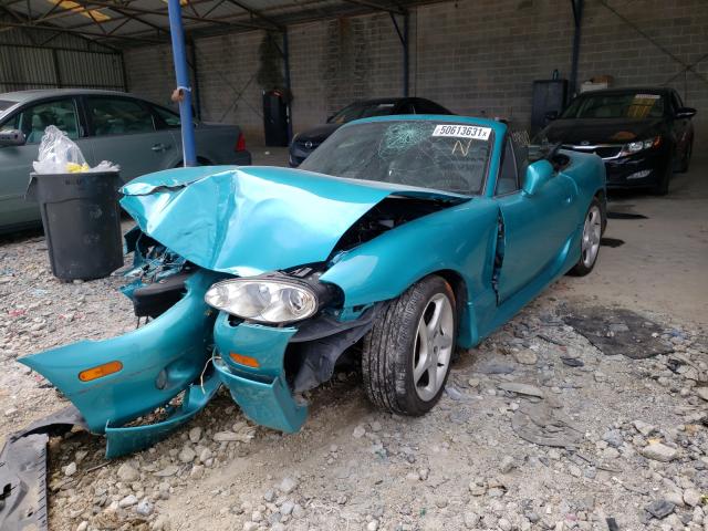 JM1NB353X30312349 - 2003 MAZDA MX-5 MIATA BASE TURQUOISE photo 2
