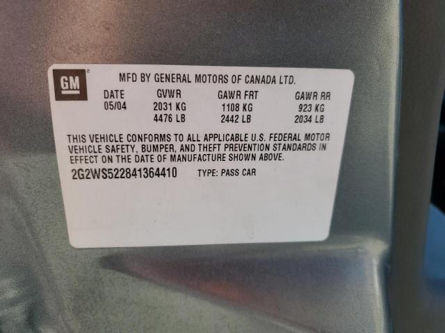 2G2WS522841364410 - 2004 PONTIAC GRAND PRIX GT2 ნაცრისფერი ფოტო 12
