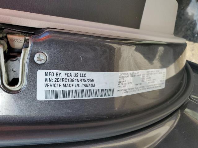 2C4RC1BG1NR157256 - 2022 CHRYSLER PACIFICA TOURING L رمادي صورة 13