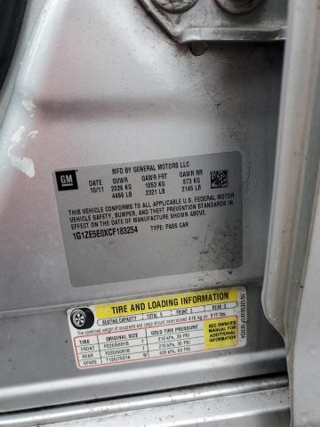 1G1ZE5E0XCF183254 - 2012 CHEVROLET MALIBU LTZ ვერცხლისფერი ფოტო 12