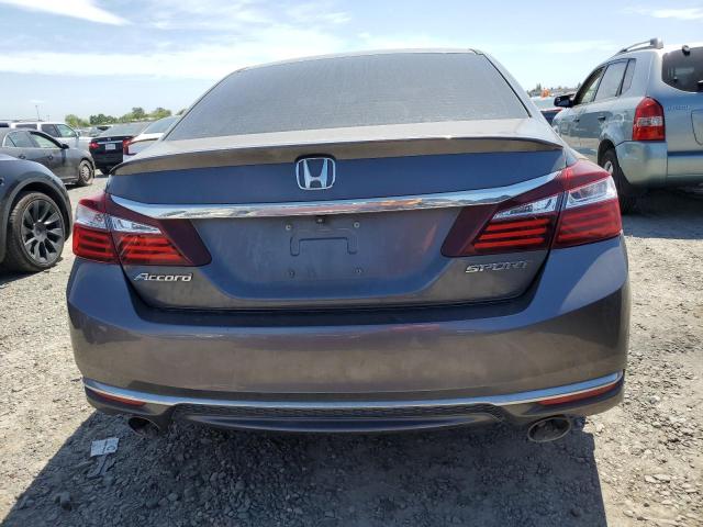 1HGCR2F50GA117861 - 2016 HONDA ACCORD SPORT GRAY photo 6