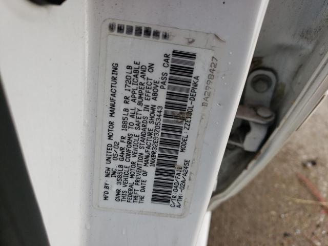 1NXBR32E93Z053443 - 2003 TOYOTA COROLLA CE WHITE photo 12