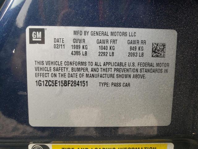 1G1ZC5E15BF284151 - 2011 CHEVROLET MALIBU 1LT 蓝色 照片 12