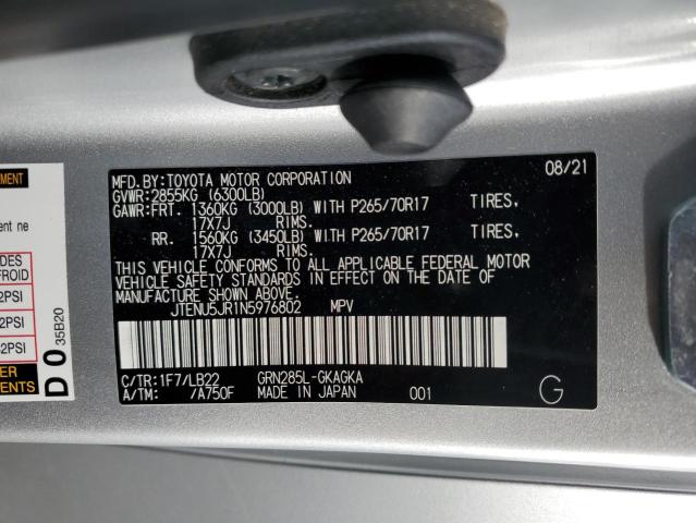 JTENU5JR1N5976802 - 2022 TOYOTA 4RUNNER SR5/SR5 PREMIUM 银色 照片 14