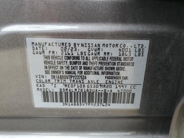 3N1AB8DV7PY237624 - 2023 NISSAN SENTRA SR GRAY photo 10