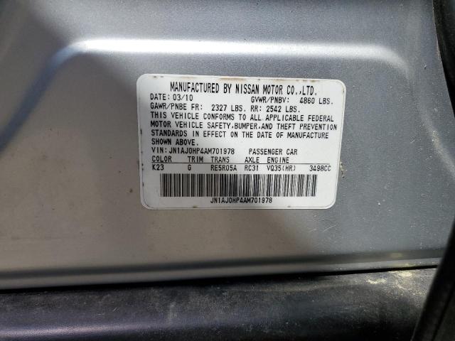 JN1AJ0HP4AM701978 - 2010 INFINITI EX35 BASE Gümüş foto 12