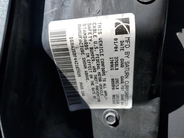 1G8AJ52F44Z167439 - 2004 SATURN ION LEVEL 2 GRAY photo 12