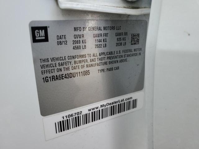 1G1RA6E43DU111085 - 2013 CHEVROLET VOLT WHITE photo 12