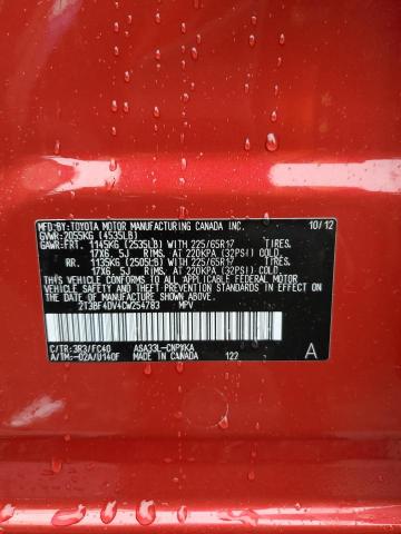 2T3BF4DV4CW254783 - 2012 TOYOTA RAV4 RED photo 12