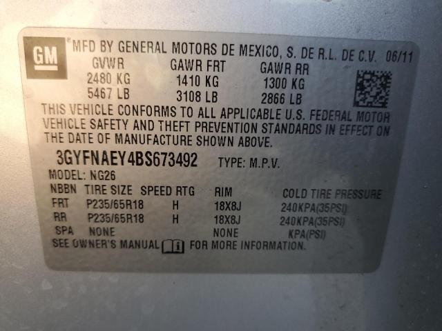 3GYFNAEY4BS673492 - 2011 CADILLAC SRX LUXURY COLLECTION SILVER photo 13