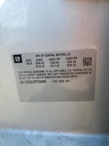 1G11C5SL2FF308463 - 2015 CHEVROLET MALIBU 1LT Күміс фото 13
