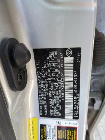 4T4BF1FK6ER422555 - 2014 TOYOTA CAMRY L SILVER photo 12