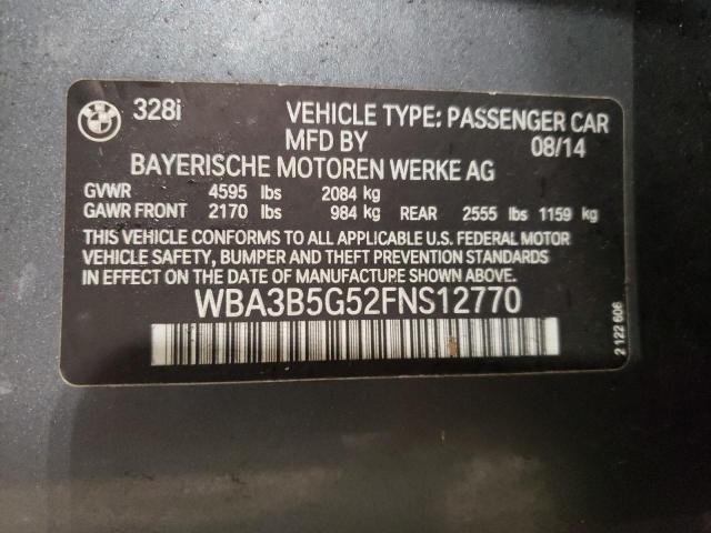 WBA3B5G52FNS12770 - 2015 BMW 328 XI SULEV GRAY photo 12