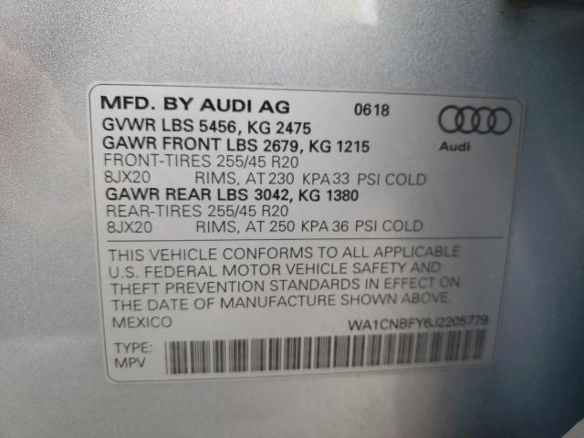 WA1CNBFY6J2205779 - 2018 AUDI Q5 PRESTIGE SILVER photo 12