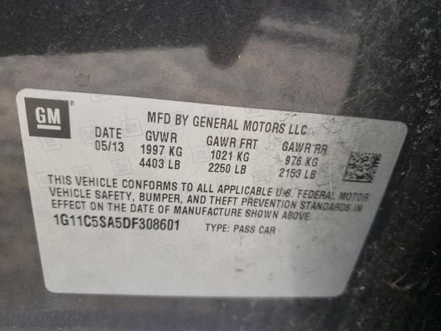 1G11C5SA5DF308601 - 2013 CHEVROLET MALIBU 1LT 石墨色 照片 12