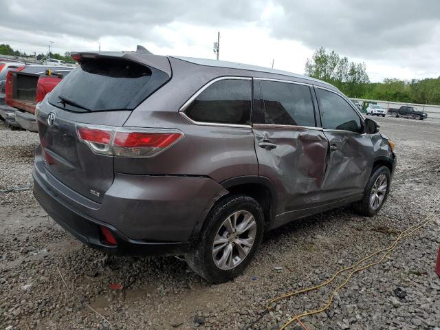 5TDKKRFH0ES020144 - 2014 TOYOTA HIGHLANDER XLE CHARCOAL photo 3