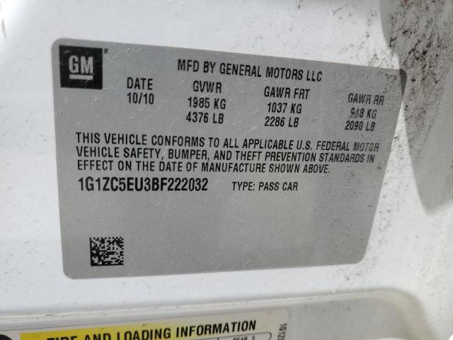 1G1ZC5EU3BF222032 - 2011 CHEVROLET MALIBU 1LT 白色 照片 12