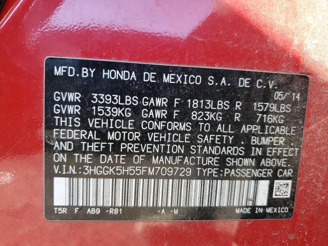 3HGGK5H55FM709729 - 2015 HONDA FIT LX 红色 照片 13