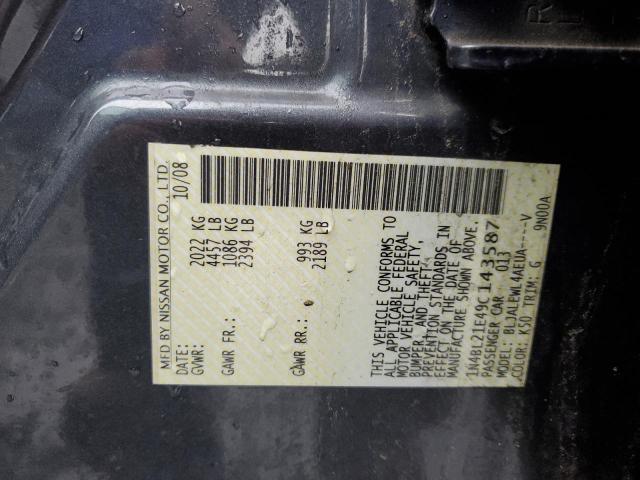 1N4BL21E49C143587 - 2009 NISSAN ALTIMA 3.5SE GRAY photo 12