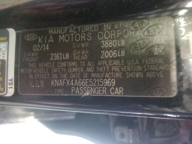 KNAFX4A66E5215969 - 2014 KIA FORTE LX BLACK photo 13