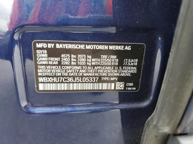 WBXHU7C36J5L05337 - 2018 BMW X1 SDRIVE28I BLUE photo 13