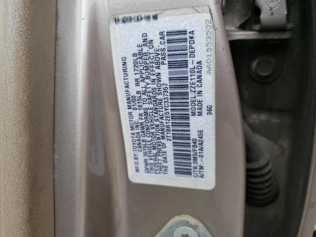 2T1BR12E5YC337357 - 2000 TOYOTA COROLLA VE SILVER photo 12