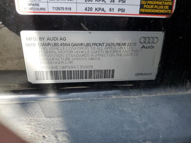 WAUHE78P59A135509 - 2009 AUDI A3 2.0T BLACK photo 12