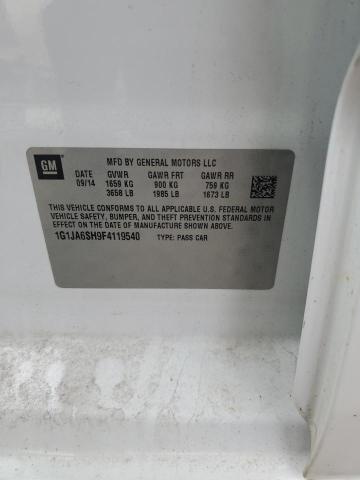 1G1JA6SH9F4119540 - 2015 CHEVROLET SONIC LS WHITE photo 12