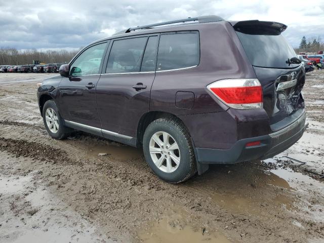 5TDBK3EH0DS211463 - 2013 TOYOTA HIGHLANDER BASE BURGUNDY photo 2