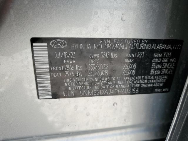 5NMS2DAJ4PH603156 - 2023 HYUNDAI SANTA FE SEL SILVER photo 13