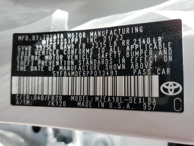 5YFB4MDE6PP013491 - 2023 TOYOTA COROLLA LE 白色 照片 12