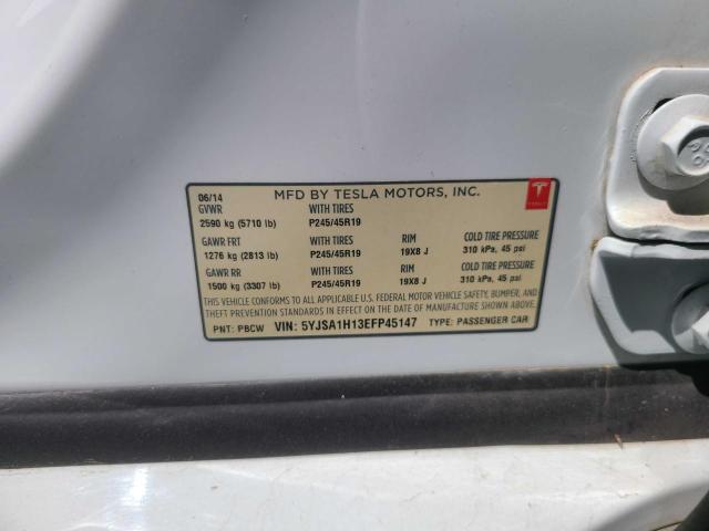 5YJSA1H13EFP45147 - 2014 TESLA MODEL S Ağ foto 10