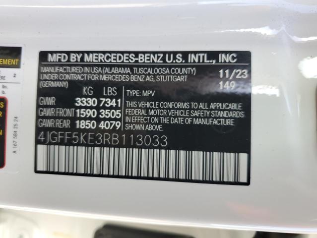 4JGFF5KE3RB113033 - 2024 MERCEDES-BENZ GLS 450 4MATIC WHITE photo 13