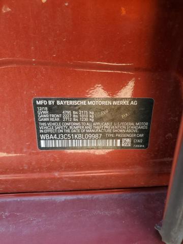 WBA4J3C51KBL09987 - 2019 BMW 430XI GRAN COUPE ORANGE photo 13