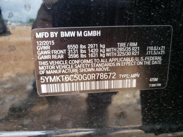 5YMKT6C50G0R78672 - 2016 BMW X5 M BLACK photo 13