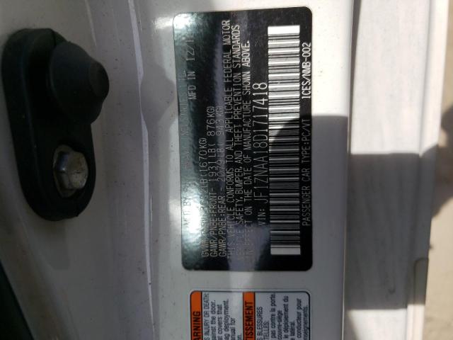 JF1ZNAA18D1717418 - 2013 TOYOTA SCION FR-S WHITE photo 12