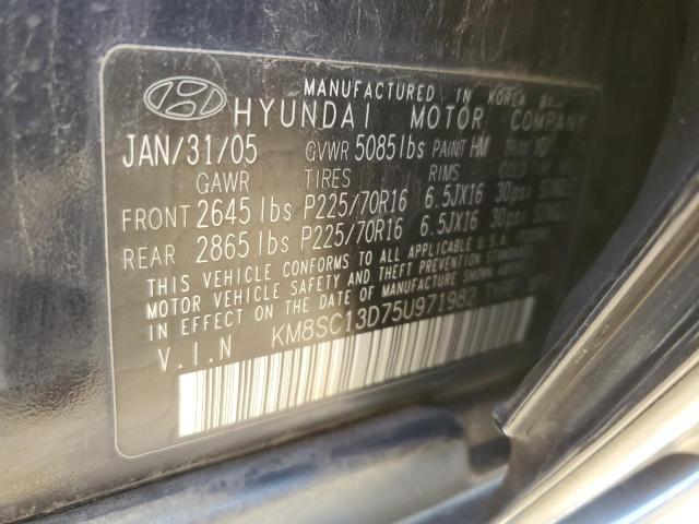 KM8SC13D75U971982 - 2005 HYUNDAI SANTA FE GLS BLUE photo 13